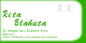 rita blahuta business card